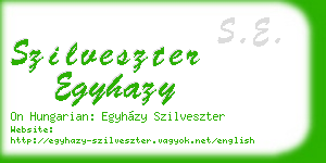 szilveszter egyhazy business card